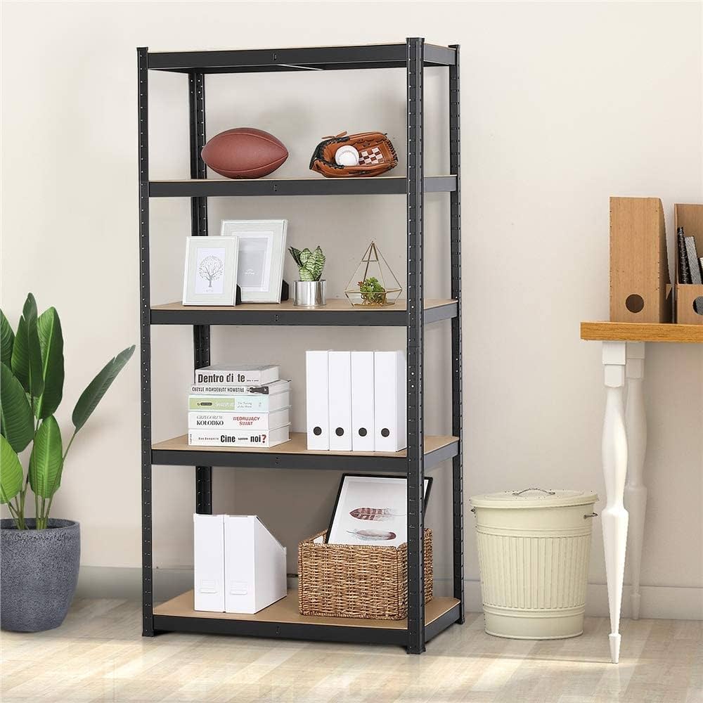 5段ラック 黒 スチールラック ラック 180×90×40cm スチール棚 5段ラック 黒 スチールラック ラック 180×90×40cm スチール棚